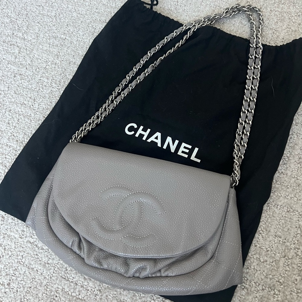 Chanel half moon wallet on chain